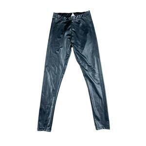 Zara Black Pleather Leggings Pants 11-12